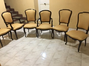 Tapizado y restauracion de seis sillas en aravaca